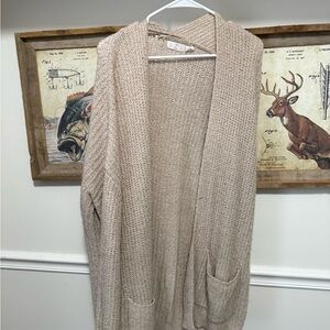 Elegant Beige Open Front Cardigan